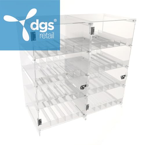Mini Liquor Bottle Display Case with Adjustable Shelves & Lock, 50ml Nips Organizer