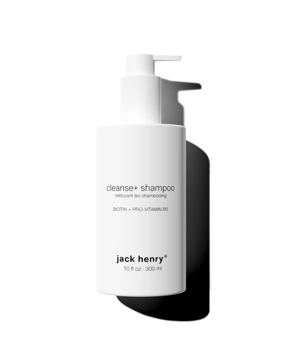 Jack Henry Cleanse + Men Hair Shampoo – Coconut Scented Hair Care Shampoo w/Biotin, Honey, Botanicals & Vitamins – Shampoo for Thick Hair & Scalp - Parabens & Sulfate Free Shampoo for All Hair Types