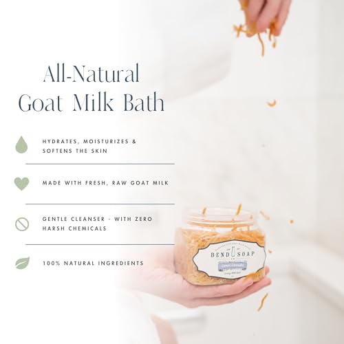 Bend Soap Company Goat Milk Bath Soak, Unscented & Fragrance-Free, Gentle Bath for Sensitive Skin, 2 lb