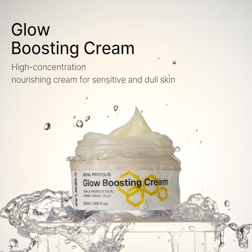 C¡¯NEW LAB Real Propolis Glow Boosting Cream 50ml (1.69 fl. oz.) | Deep Nourishing Facial Cream for Radiant Skin | Propolis Extract, Panthenol, Allantoin, Sun Flower Seed, Korean Skin Care