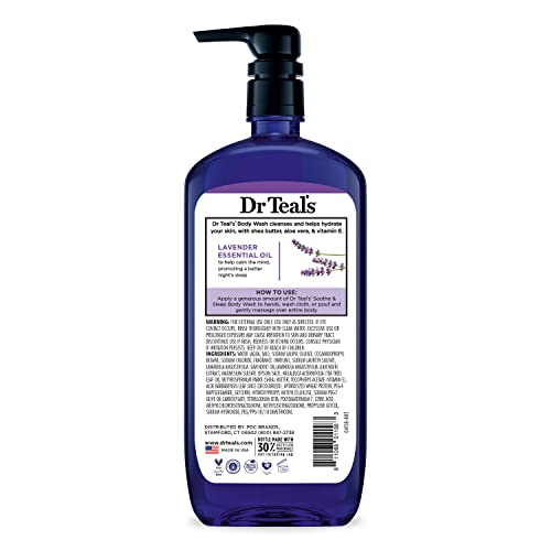 Dr Teal's Body Wash with Pure Epsom Salt, Lavender & Eucalyptus, 24 fl oz (Pack of 2)