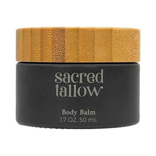 Moisturizing Tallow Body Balm, Unscented, 100% Grass Fed Grass Finished Organic Face Cream, Moisturizer, 1.7 oz, Lotion, Skin Care, and Lip Balm