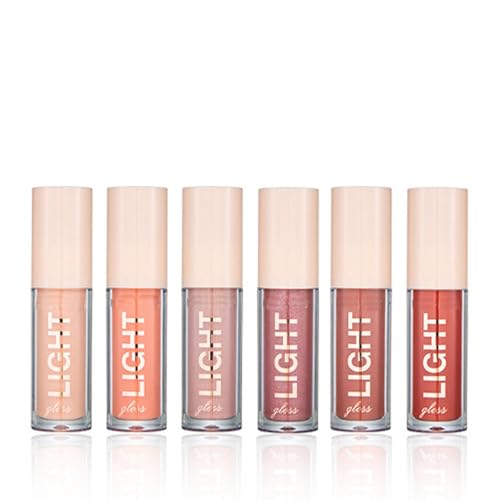 6-Piece Lip Gloss Set - Nude Pink Glossy & Moisturizing