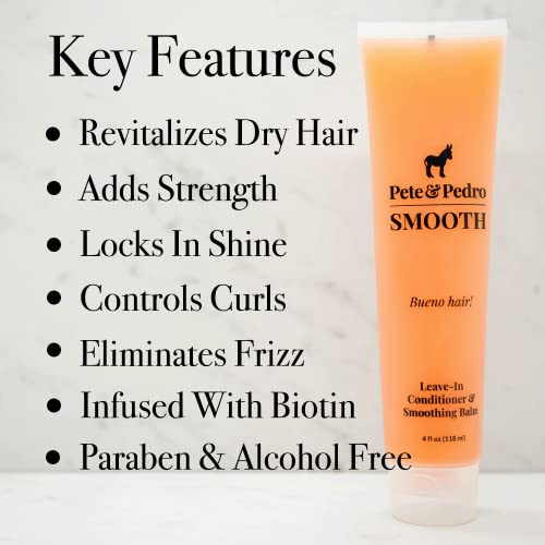 Pete & Pedro SMOOTH Leave-In Hair Conditioner, 4 oz - Nourishing & Frizz Control