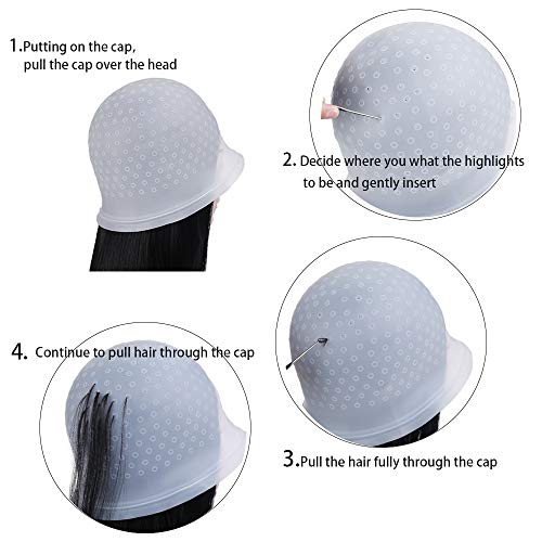 Professional Silicone Highlight Caps Set - 2 PCS for Hair Coloring