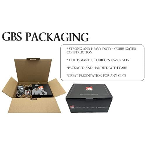 G.B.S Men's Grooming Kit - 5 Blade Razor, Black Ceramic Mug, All-Natural Glycerin Soap, Shaving Brush, Stand Ultimate Birthday Gift