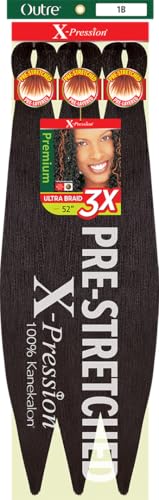 Outre X-Pression Pre-Stretched Braid 52" 3X (5 Pack, 1B)
