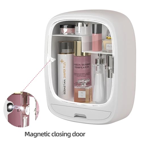 Makeup Organizer Shelf,Wall-Hanging Cosmetics Organizer and Storage Box,Cosmetic Display Cases,Wall-Mounted Storage Rack for Cosmetics,Skincare and Hair Accessorie