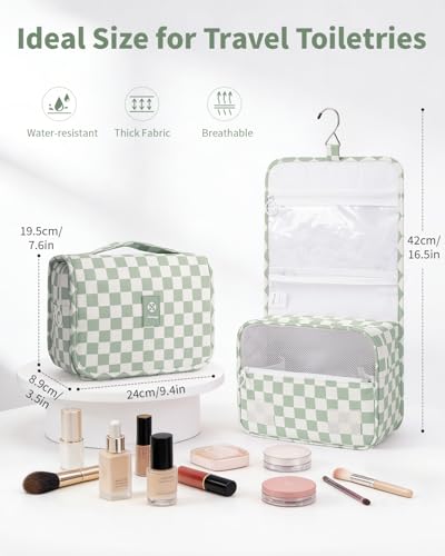 Narwey Hanging Travel Toiletry Bag – Water-Resistant Makeup Organizer