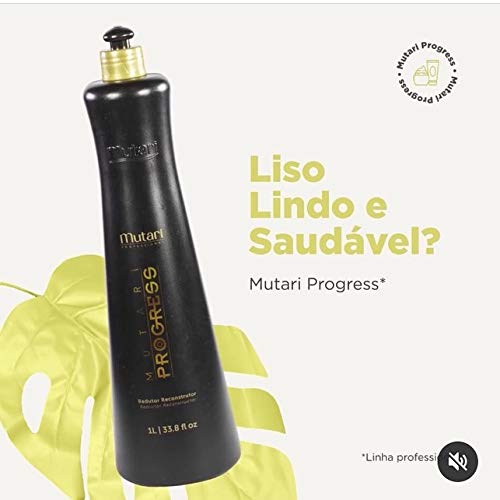 Mutari Progress Reductor Reconstructor 1L | Brazilian Keratin Treatment | Progressive Brush Hair Straightening | Smoothing System | Volume Reducer | 100% Straight | Frizzy Free