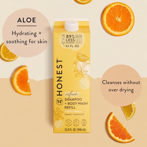 Honest Company 2-in-1 Shampoo Body Wash Refill, 32 oz Citrus Vanilla
