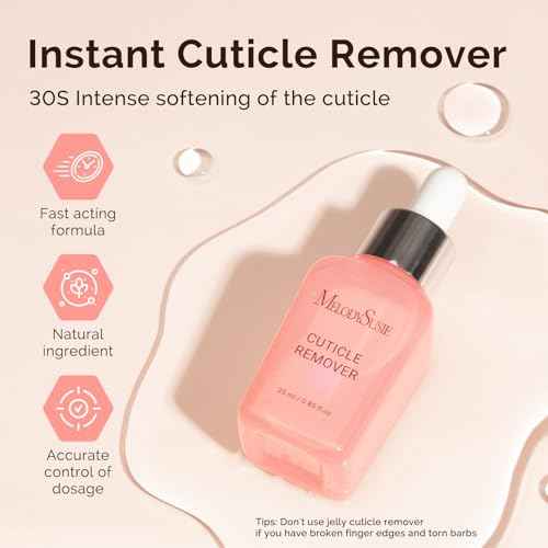 MelodySusie 25ML Cuticle Care Kit - Cuticle Oil and Cuticle Remover, Cuticle Nourishes and Softener, Promotes Nail Growth and Strength for Home and Salon Use 2PCS
