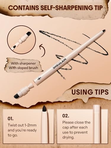 SHEGLAM Gel Glide Eyeliner Pencil Waterproof 2-Pack