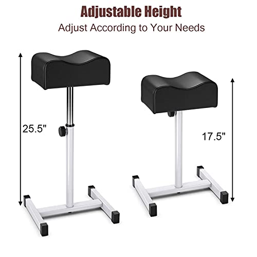 Adjustable Pedicure Foot Rest - 18-27in Height for Nail Salon