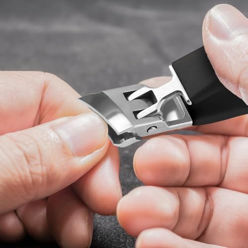Wegodal Black & Orange Wide Jaw Opening Anti-Splash Slanted Nail Clipper for Fingernails & Toenails - 2025 Upgrade