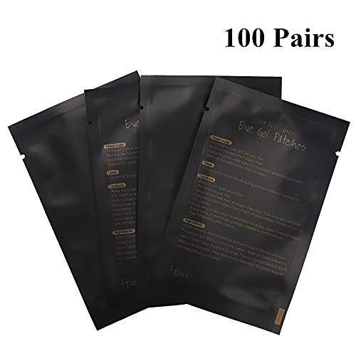 100 Pairs Eye Gel Pads, Lint Free Under Eye Patches for Eyelash Extensions, Premium Eye Mask Beauty Tool Kit