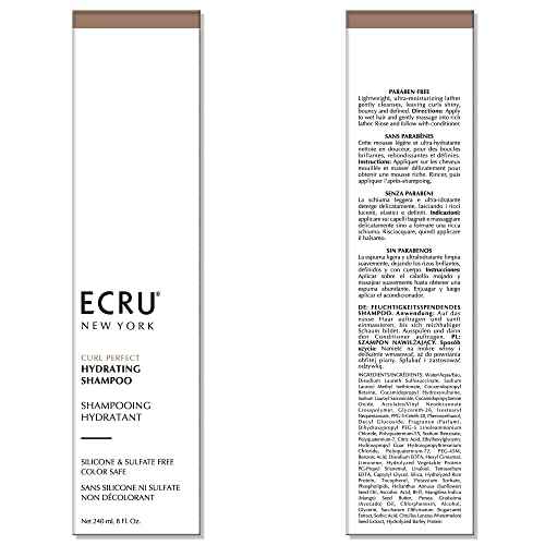 ECRU New York Curl Perfect Hydrating Shampoo, Curly Hair Shampoo for Women or Men, 24oz