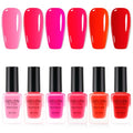 GELLEN Bright Pink & Red Nail Polish Set - Quick Dry, No UV Needed, HEMA Free