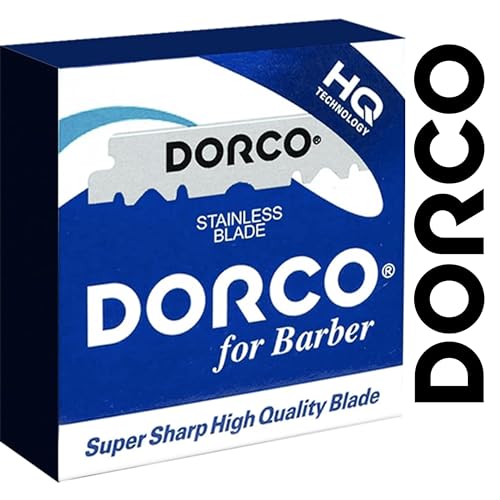 the shave factory Straight Edge Razor Kit (Black / 100 Dorco Single Edge Razor Blades Blue)