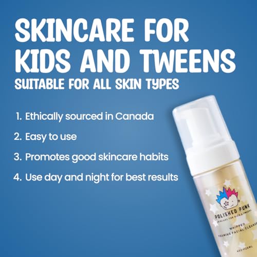 Natural and Organic Foaming Face Wash for Kids and Tweens, Soap and Fragrance Free Tear-Free Cleanser for Sensitive Skin with Botanical Extracts, Aloe, and Glycerin, 4 oz