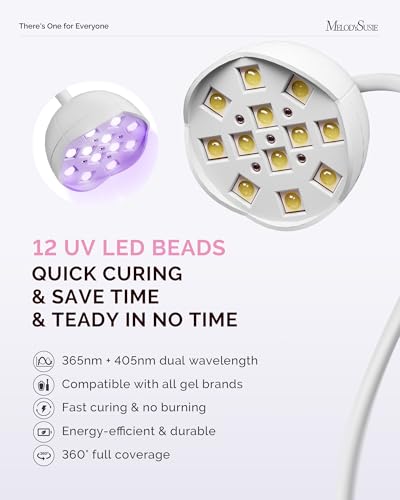 MelodySusie P-ArtM2 Gooseneck Cordless UV Nail Lamp - Fast Curing