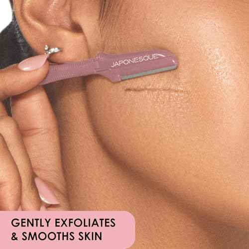 JAPONESQUE Precision Dermaplaner Facial Razors ? 2pk 6 Piece Set, Eyebrow and Facial Hair Single Blade Razors for Women and Men, 2pk, 6ct.