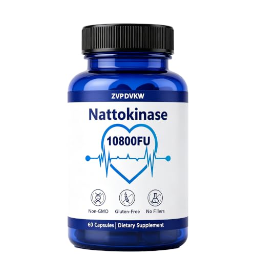Nattokinase Supplement 10800 FU for Cardiovascular Wellness – 60 Vegan Capsules