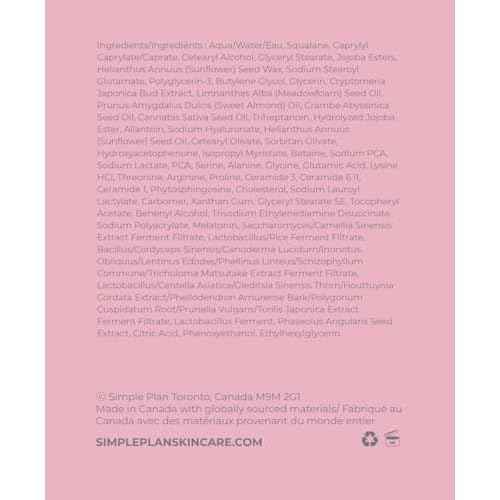 SIMPLE PLAN Night Cream - Hyaluronic Acid & Ceramides, fragrance-free, 50ML - for women & men