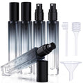 Seafulee Gradient Black Cap 10ML Refillable Perfume Atomizer Set - 5 Pack