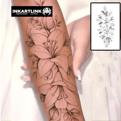 INKARTLINK Semi-Permanent Flower Tattoo 7-14 Days Waterproof