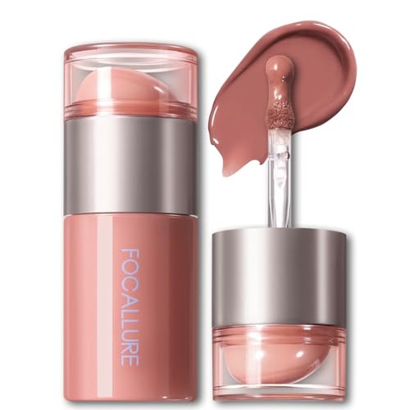 FOCALLURE Lip and Cheek Tint - Matte Cream Blush & Eye Color, Milk Tea