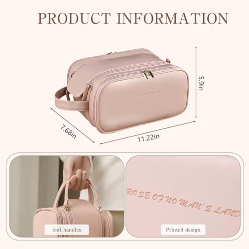 Cozomga Pink 3-Tier Large Capacity Cosmetic Makeup Bag Travel Organizer