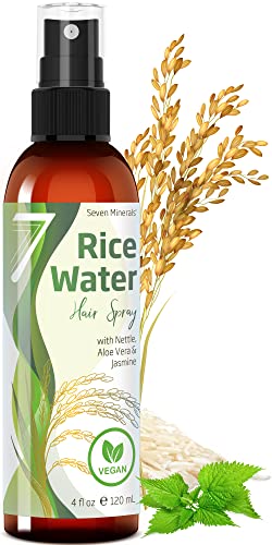 Seven Minerals Fermented Rice Water Spray for Hair Growth - Nettle, Aloe Vera & Jasmine - 4 fl oz