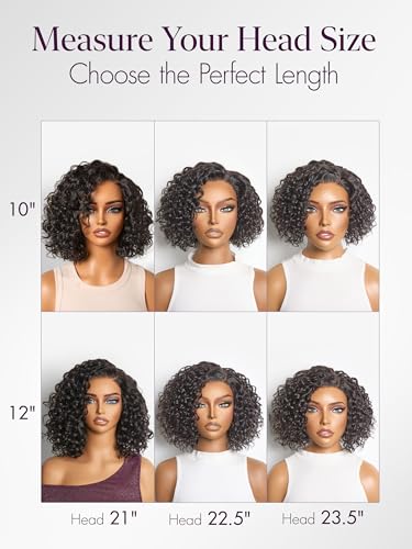LUVME HAIR 100% Human Hair Water Wave Pixie Wig 10" Glueless HD Lace
