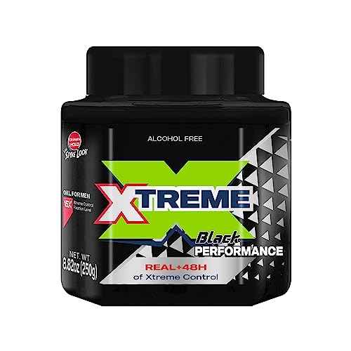 Xtreme Performance Black Styling Hair Gel with Aloe Vera, 8.82 oz Jar (Pack of 12)