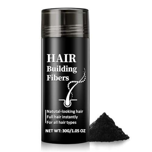Hair Building Fibers - Black Thickening Powder for Thinning Hair