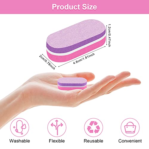 Mini Nail Buffers - 40pc Double-Sided 100/180 Grit for Acrylic Nails