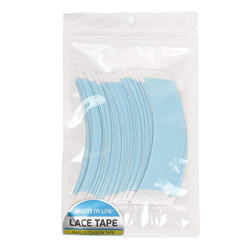 CREATE BEAUTY Lace Front Wig Tape - 36 Pieces, Water-Proof Strong Adhesive Double Sided Lace Wigs Tape (Blue)