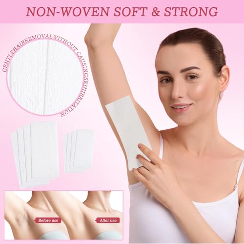 150 Pcs Wax Strips for Hair Removal 2.5'' x 7.5'' Non Woven Body and Facial Wax Strips Paper, Beauty Waxing Strip for Leg Face Chest Back and Bikini (150 Pcs)