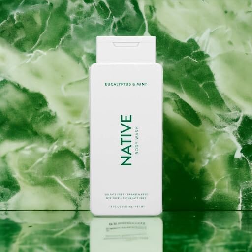 Native Body Wash Contains Naturally Derived Ingredients | For Women & Men, Sulfate, Paraben, & Dye Free Leaving Skin Soft and Hydrated | Eucalyptus & Mint 18 oz - 2 Pk