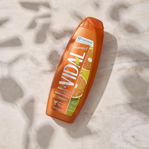 Vidal Vitamin C Shower Gel, Energizing 250 ml, 8.4 Fl Oz (Italian Import)