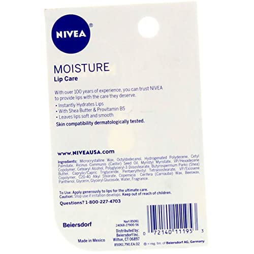 NIVEA A Kiss of Moisture Essential Lip Care, 0.17 oz, 4-Pack
