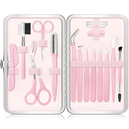 17-Piece Eyebrow Kit with Tweezers, Scissors & Grooming Tools
