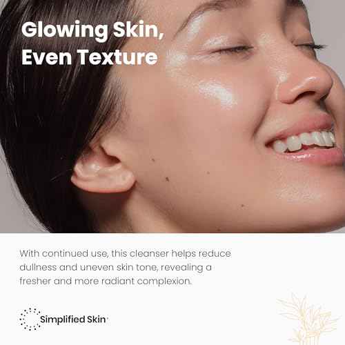 Simplified Skin Glycolic Acid Face Wash for Exfoliating & Anti-Aging - 10% AHA Cleanser to Remove Build Up & Even Tone on Face, Armpits & Body ? With Aloe Vera & Sunflower Oil, 6 Fl Oz
