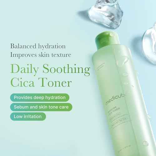 Medicube Exosome Cica Toner | Daily Soothing Toner With Exosome Cica, Heartleaf, Tea Tree, 12 Kinds of Cica | Low Irritation, Sebum care Korean Skin Care, for Stressed Skin (210ml / 7.10 fl.oz.)