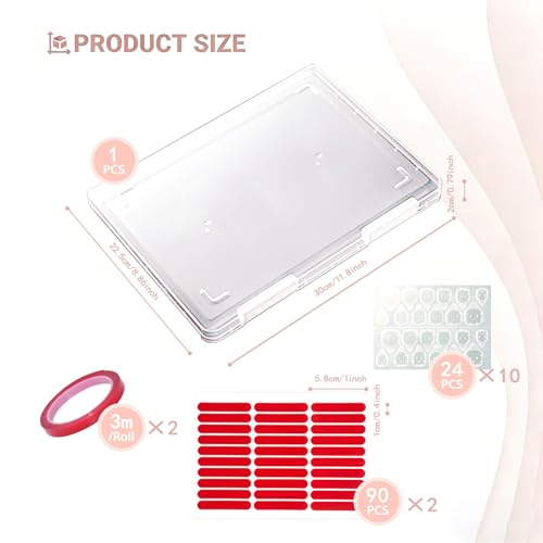 Press On Nail Storage Box - 60 Pieces with Double Sided Tape