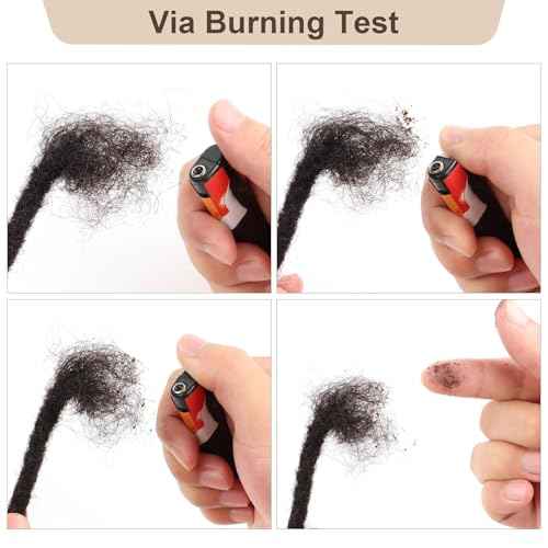 Handmade Human Hair Dreadlocks, 0.6cm/20strands Dreadlock Extension 100% Full Handmade Permanent Dreadlock Extension for Women/Men/Kids Can Be Dyed Bleached 18 inches Color 4#