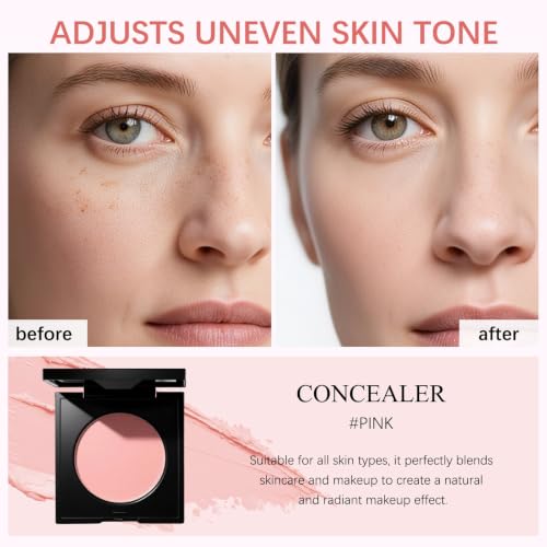 SURORAIN Waterproof Under Eye Concealer for Dark Circles, Moisturizing & Blending, Peach Tone