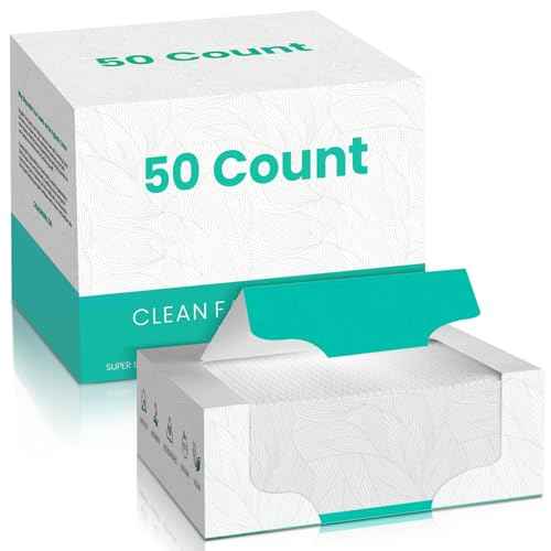 ONLYCARE Disposable Face Towel, Biodegradable Face Towels, 10" x 12" Super Thick Soft Facial Towels, 50Count&15Count Face Towelettes Disposable for Sensitive Skin, Makeup Remover Dry Wipes, 2 Pack