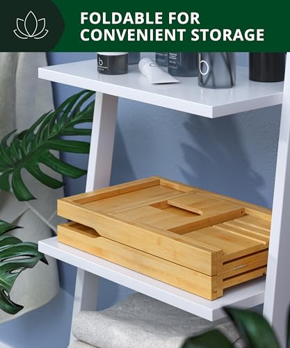 Expandable Bamboo Bathtub Caddy Tray - Fits 29.5-43 in